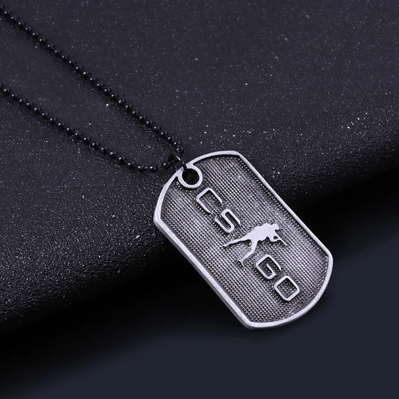 Ожерелье с гравировкой в виде буквы CSGO мужское колье биркой из мультфильма Counter