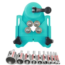 

4-83mm Ceramic Tile Glass Punching Locator with 10Pcs 6-30mm Diamond Coated Glass Drill Bit Fit Tile Glass Hole Saw