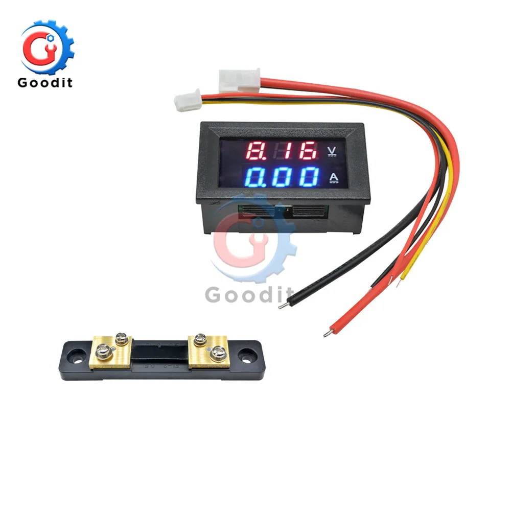 smart water meter 0.56" Mini Digital Voltmeter Ammeter DC 100V 50A Panel Amp Volt Voltage Current Meter LED Display Red Blue LED Dual Display surface roughness testers