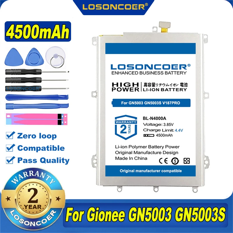 100% Оригинальный LOSONCOER Новый 4500mAh BL-N4000A Аккумулятор для Gionee GN5003 GN5003S V187PRO мобильный