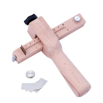 

KAOBUY Adjustable Leather Tools Strip Cutter Wooden Strip Belt DIY Hand Cutting Wooden Strap Knife Leather With 5 Blades