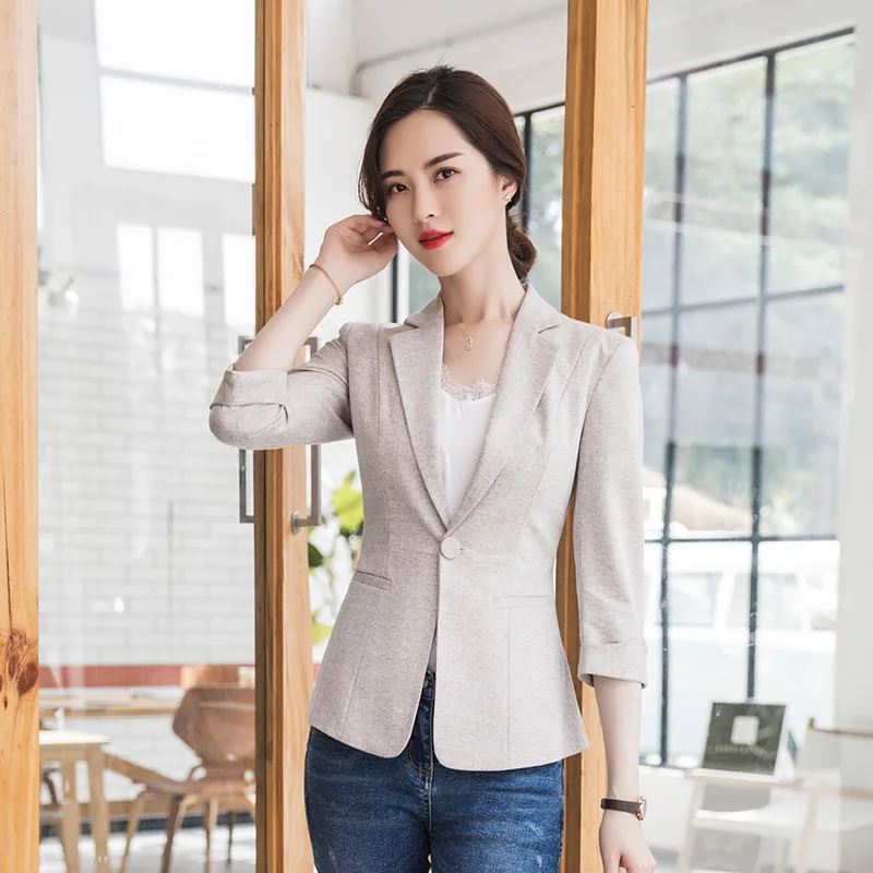 

Wear Spring New Style Korean-style Suit Jacket Women's Fashion Slim Fit Ol Elegant Formal Wear Solid Color Suit Work Clothes