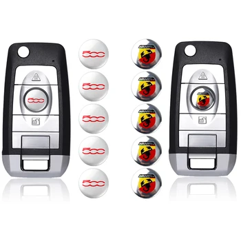 

10PCS 14mm Remote Key Emblem Logo Sticker for Abarth 500 124 For Fiat Punto Ducato Palio Bravo decoration Decal Accessories