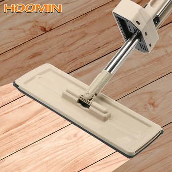 

HOOMIN 360 Rotating Automatic Spin Self-Wringing Flat Mop Free Hand Washing Magic Mop Lazy Home Cleaner