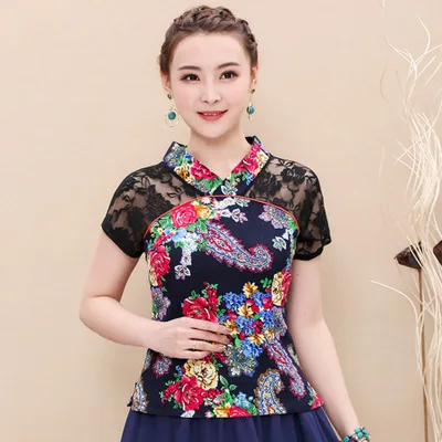 cotton linen women tops hanfu top chinese style traditional chinese clothing short sleeve shirt tops tea cloth hanfu shirt