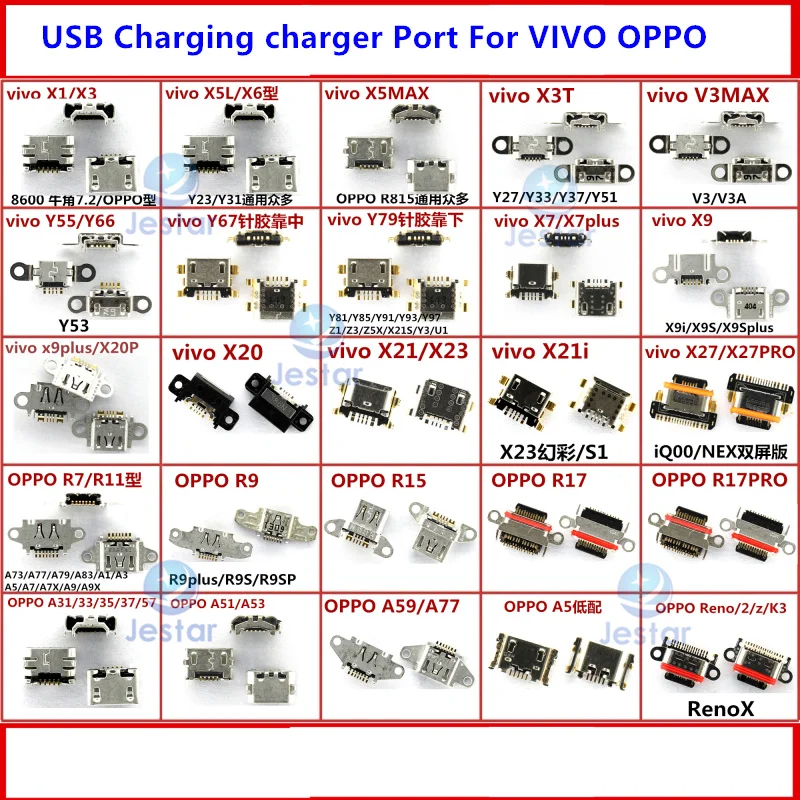 10 шт. зарядный USB-порт для VIVO OPPO R9 R11R17 A5 y66 y67 y85 x7 x9 x20 x21 x27 и т. д. | Электронные