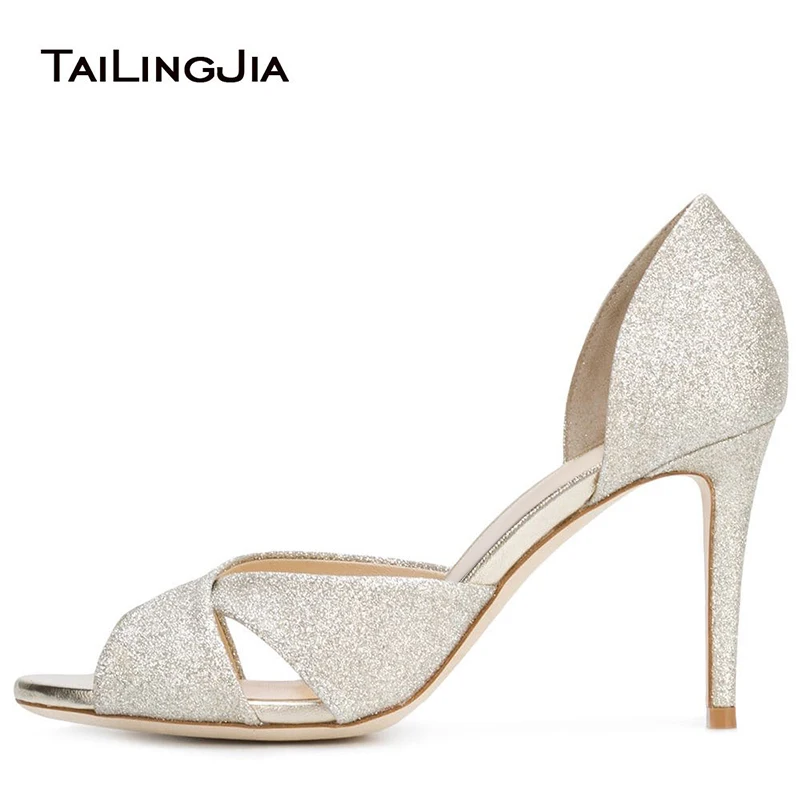 white glitter shoes wedding