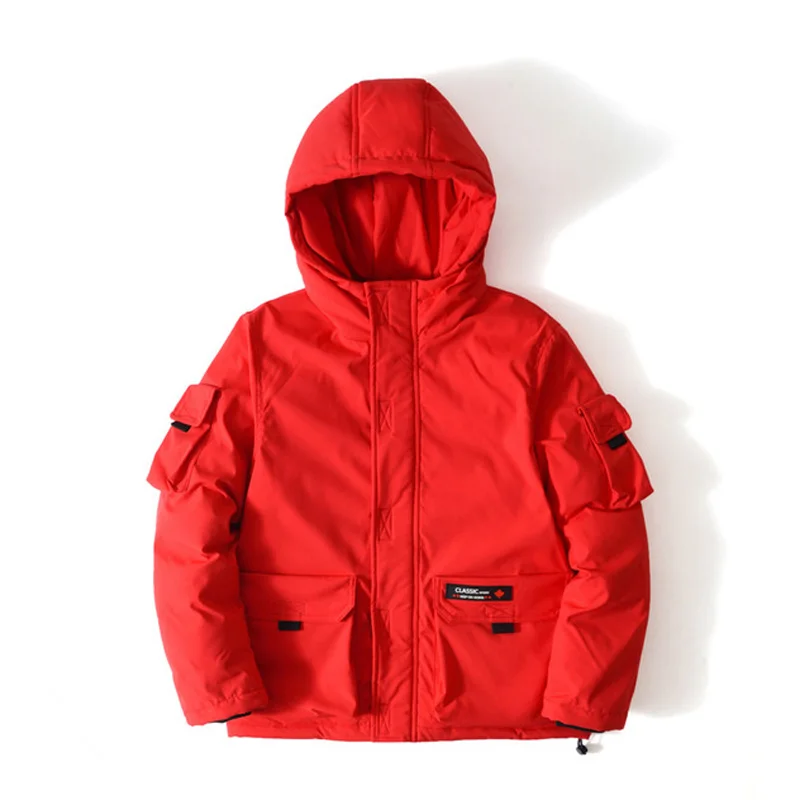 От 7 до 17 лет зимнее пальто для мальчиков парка с хлопковой подкладкой утепленная верхняя одежда с капюшоном для мальчиков; пальто; RT672 - Цвет: red