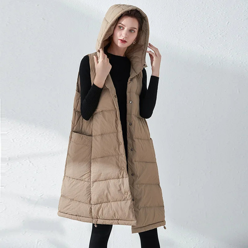 long hooded vest womens