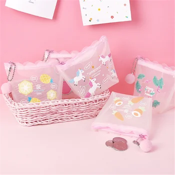 

Vogvigo Transparent Cartoon Coin Purse Zipper Make Up Girls Purse Organizer Storage Pouch Beauty Wash Kit Bags Clear Purse