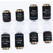 195 мм Ахроматический план бесконечности объектива 4X 10X 40X 100X биологические цели микроскопа