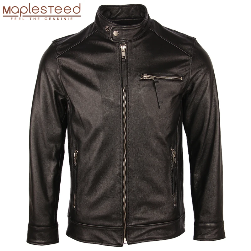 

Autumn Leather Jacket Men Leather Coat Vintage Distressed 100% Cow Skin Real Leather Jackets Male Winter Coat Clothing M089