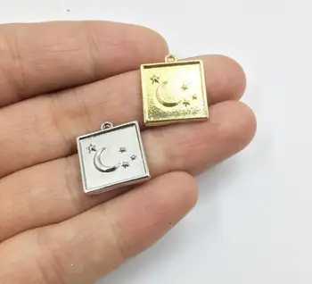 

Eruifa New 10pcs 15mm Moon and Star Zinc alloy Charms Wholesales necklace,earring bracelet jewelry DIY handmade 2 colors