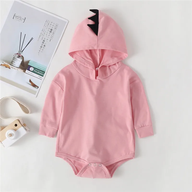 

Pudcoco Autumn Newborn kids Baby Boy Girl Unisex Long Sleeve Solid Hoodie Romper Jumpsuit One Pieces Clothes Outfit