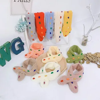 

Autumn Winter New Monochrome Wild Children's Scarf Colored Little Warm Scarf Baby Cute Simple Cold-proof Soft Skin-friendly B78