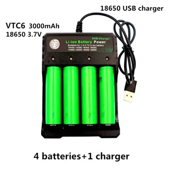 

18650 Fikid original 3.7 V 3000 MAH Li ion 18650 battery for SONY us18650 vtc6 3000 mah 18650 battery 3.7V +1pcs Battery charger