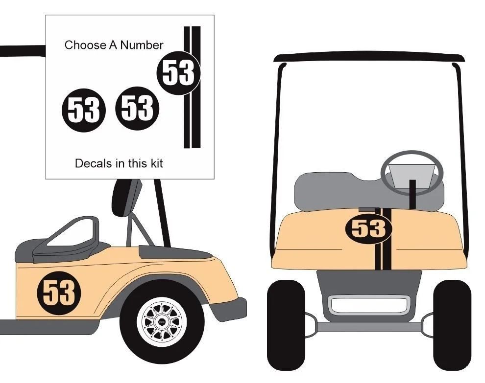 For 1Set Herbie Choose Number Custom Cart 3M Decal Sticker EZ Go Club Car HDK | Автомобили и мотоциклы