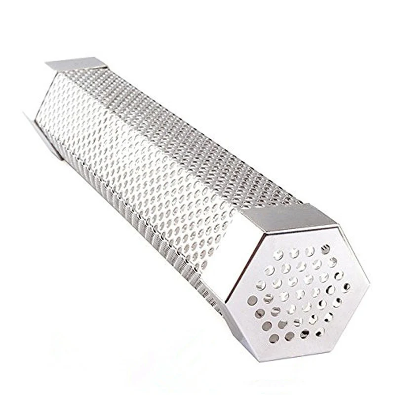 15cm BBQ Smoke Generators Stainless Steel Round Holes Pellet Smoker Tube Hexagon Cold Smoking Wood Barbecue Accessories | Дом и сад