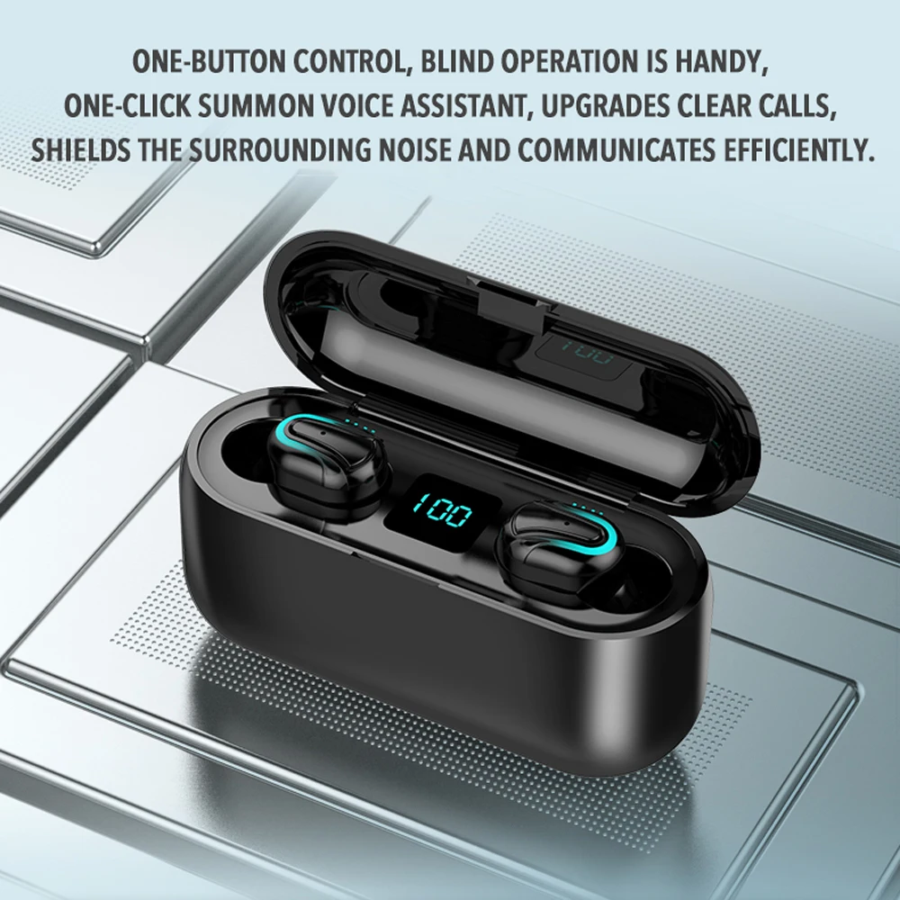 Bluetooth-наушники водонепроницаемые портативные наушники TWS 5,0 стерео мини Беспроводные наушники с двойным микрофоном для смартфона