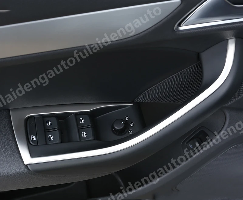 Для Audi Q3 2013- Новое серебряное титановое внутреннее окно переключатель кнопка панель Крышка отделка автомобиля Стайлинг