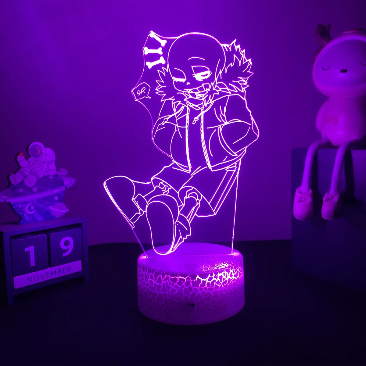 Led Night Light 16color 3D lamp Game Undertale Sans Figure Bedside Lamp for Bedroom Decor Kids Birthday Gift bright night light