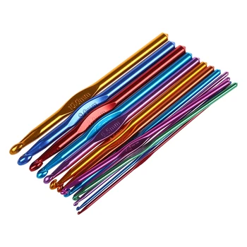 

14 Sizes Multi coloured Aluminum Crochet Hooks Needles Set 2mm-10mm