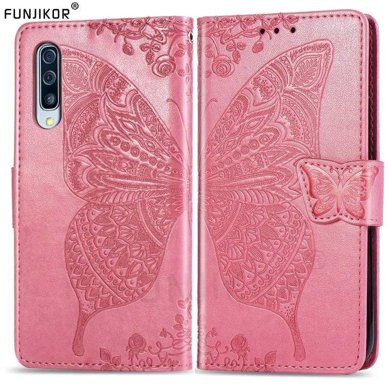 Чехол-книжка из тисненой кожи с 3d-бабочкой для Samsung Galaxy A50s SM-A507F/DS A507FN