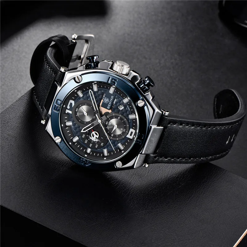  BENYAR New Mens Watches Top Brand Luxury Military Army Chronograph Watch Men Quartz Waterproof Spor