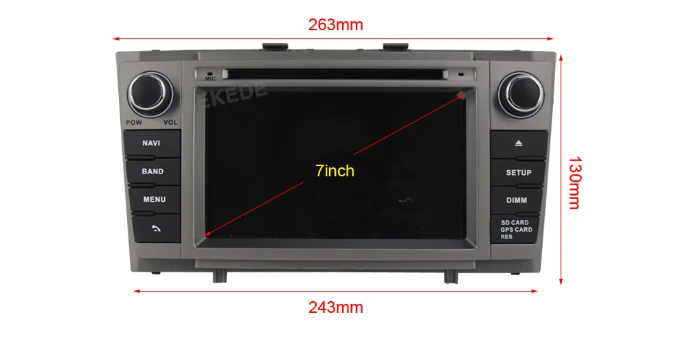 Top 7" HD Android 9.0 4+64G Car DVD player For Avensis 2008-2013 Audio Video Player Radio GPS Navigation 6