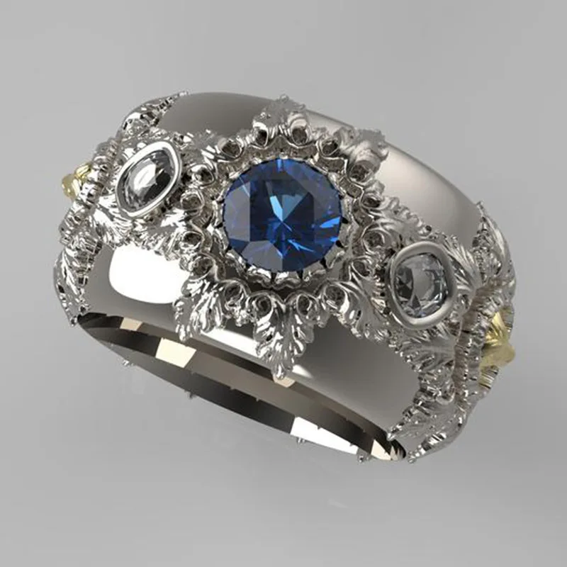 Дизайн полый цветочный узор палец кольца для мужчин женщин роскошный бренд серебро золото два тона заполнены CZ свадебные кольца