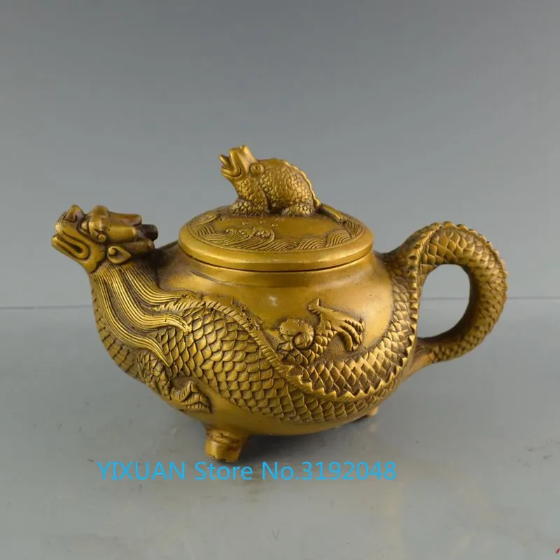 

Wangzi Chenglong teapot brass ornament household decoration props copper tea teapot single dragon teapot and longzui teapot