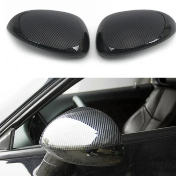

beler Carbon Fiber Texture Black 1 Pair Side Door Wing Mirror Cover Trim Fit for Dodge Challenger 2015-2019
