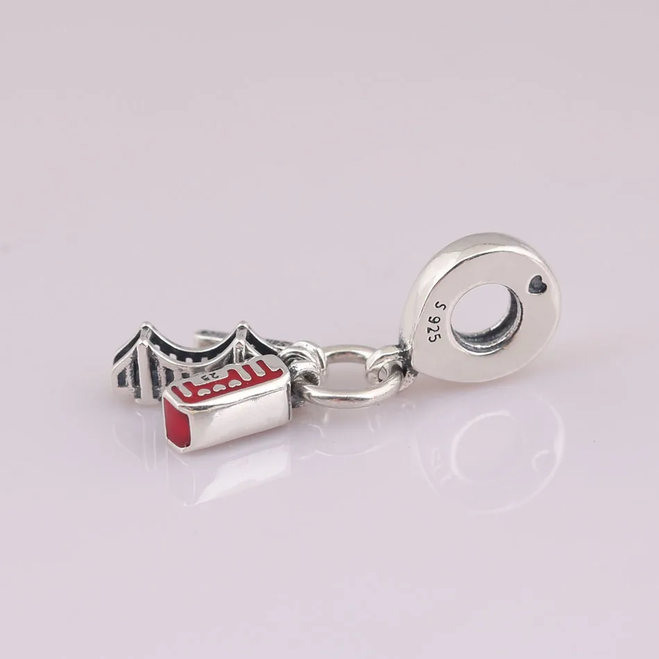 Authentic S925 Silver Pendant Bead Charm for Women Bracelet Bangle San Francisco Highlights Dangle DIY Jewelry 3