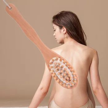 

NaturalBristles Shower Brush with Long Handle Body Brush for Back Scrubber Wooden SPA Shower Brush Bath Massage Brushes #25