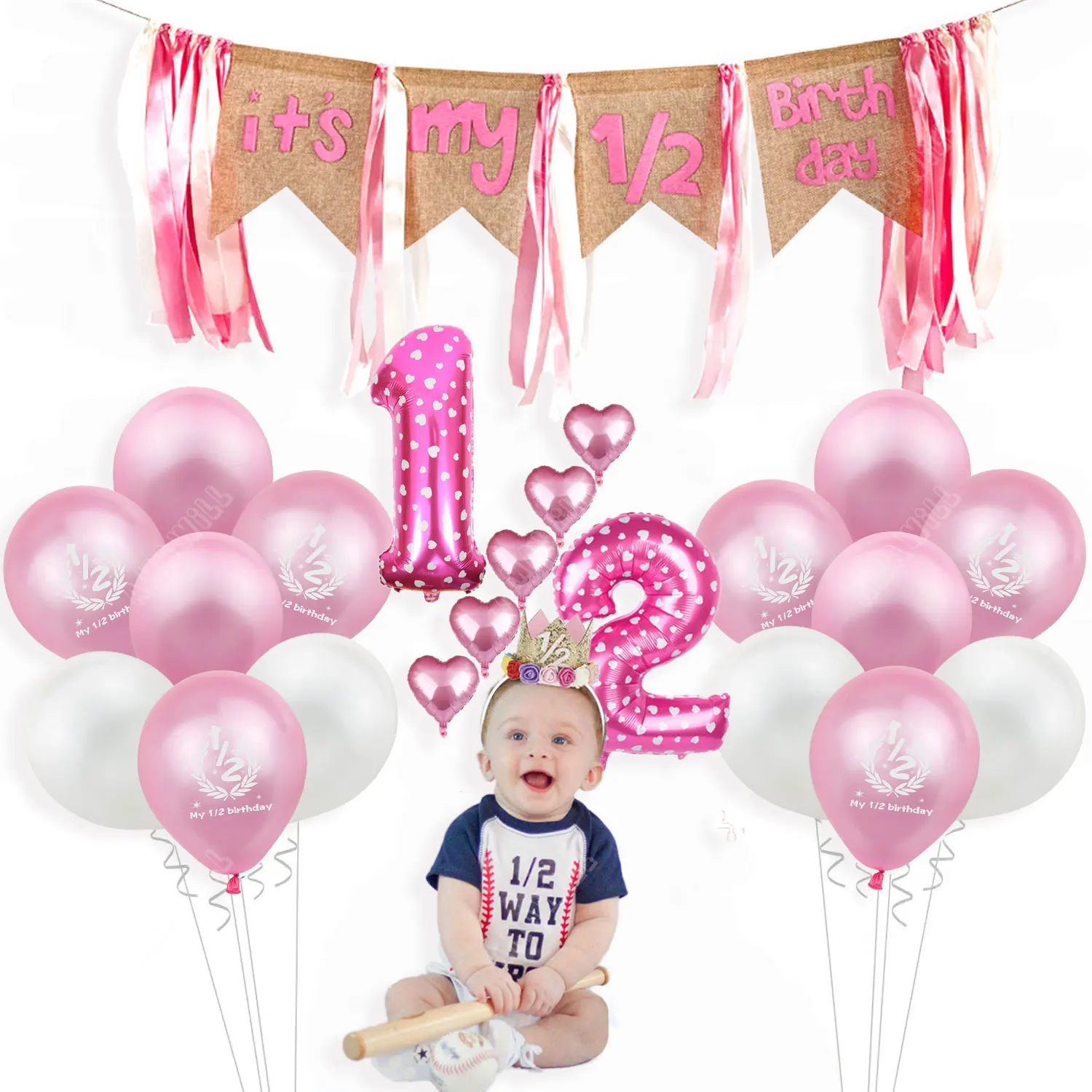 1pc Couronne De Demi-anniversaire Pour Bébé - Chapeau De Demi-anniversaire,  Couronne Pour Fête De Demi-anniversaire, Chapeau D'anniversaire Pour Bébé  Filles/garçons - Temu Belgium