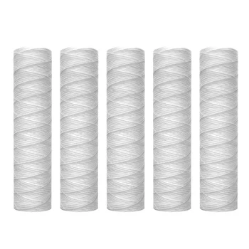 

10 Micron 10 Inch x 2.5 Inch String Wound Sediment Water Filter Cartridge Whole House Sediment Filtration, Universal Replacement
