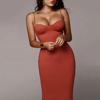 

SD466W-European Station New Women's suspender V-neck dress open backpack hip long dress