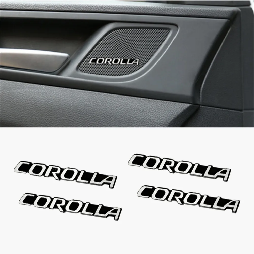 4pcs 3D aluminum speaker stereo badge emblem Sticker for Toyota Corolla accessories car styling | Автомобили и мотоциклы