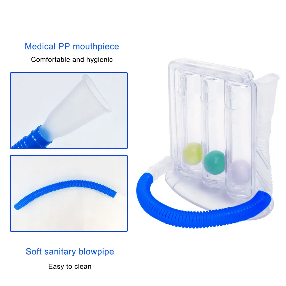 Трёхшаровой инструмент для дыхательной тренировки жизненной емкости