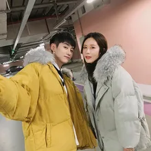 Зимняя мужская одежда с меховым воротником и хлопковой подкладкой, Трендовое толстое хлопковое пальто в Корейском стиле, мужская куртка с хлопковой подкладкой для студентов