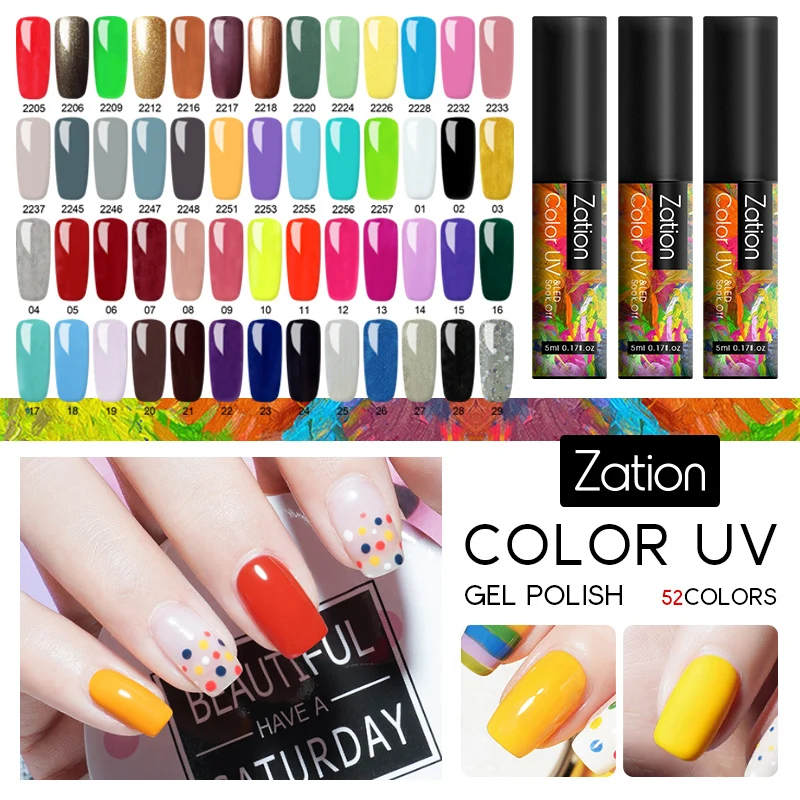 Zation 1 PCS UV LED Gel Nail Polish Soak Off Varnish Long Lasting 5ML Lacquer Primer Gellak for Art Gelpolish | Красота и здоровье