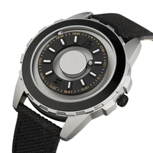Черные технологии с магнитным шариком мужские часы Топ бренд класса люкс женские и мужские интерес кварцевые часы Trand холст ремешок часы
