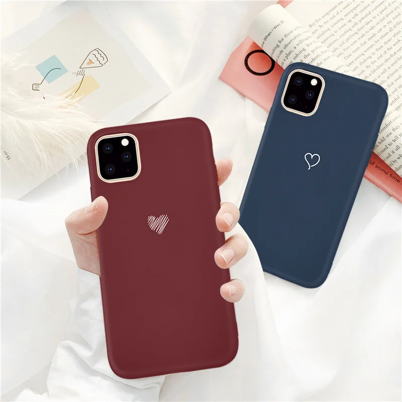 Для iPhone 11 pro max 6 s 7 8 plus xs xr x Чехол Love Тонкий чехол крутой простой матовый