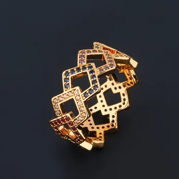 

Funmode Wholesale Price Gold Color Hollow Women Rings Hand Made Party Jewelry Gifts FR15