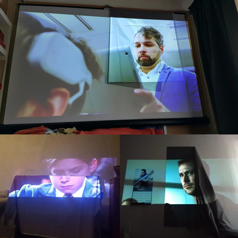 Portable Projector Screen Anti Light Reflective Fabric Cloth for Home Outdoor Office HD 3D 4K Curtain Increase Brightness projector screen projection screen