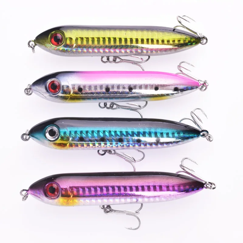 Горячая Topwater Троллинг карандаш рыболовные приманки 9 см 12g жесткий Поппер воблер