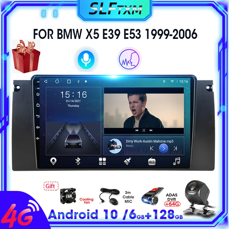Автомагнитола 2 Din Android 10 0 для BMW X5 E39 E53 1999- 2006 мультимедийный видеоплеер навигация