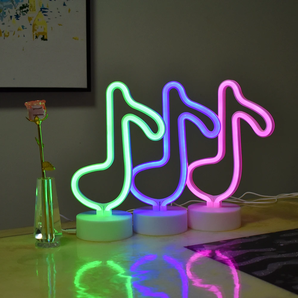 Креативный неоновый Ночной светильник с питанием от USB и батареи светодиодный