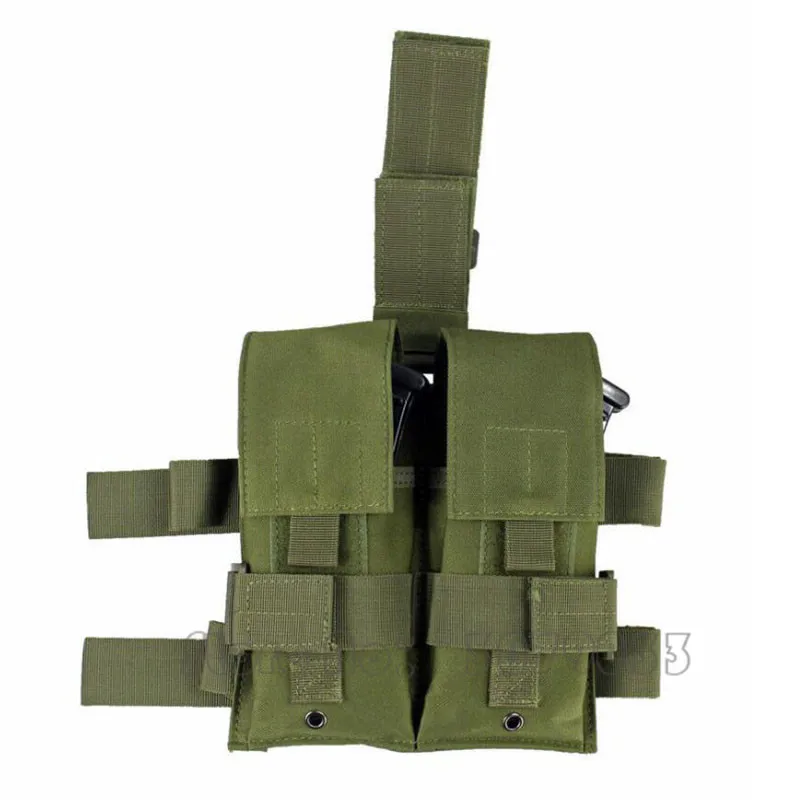 Tactical Drop Leg Rifle Ammo Pouch Double Magazine Bag for 5.56 .223 Airsoft 