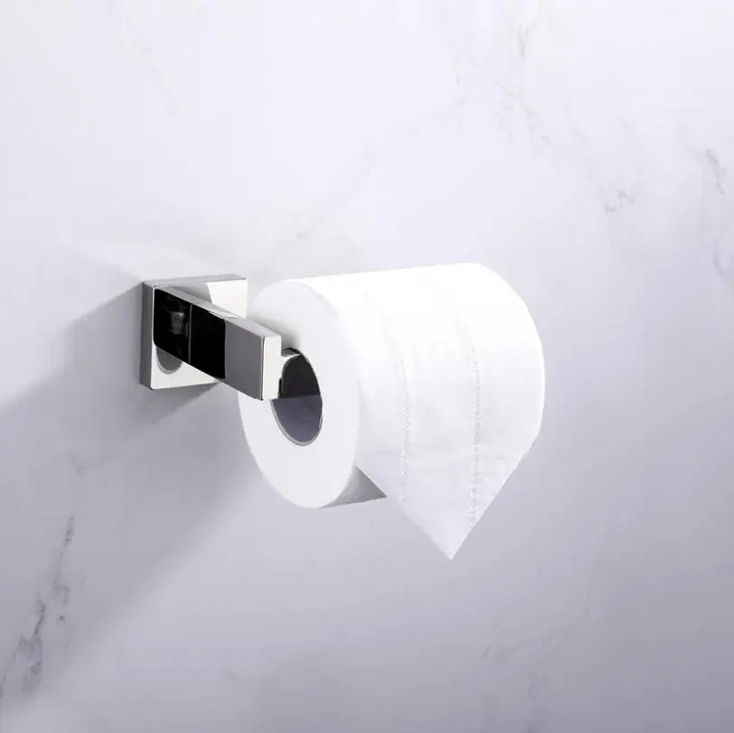 Vidric 304 Stainless Steel Square Toilet Paper Holder Bathroom accessories Mirror Chrome Polished& Black& Brushed 2 Styles